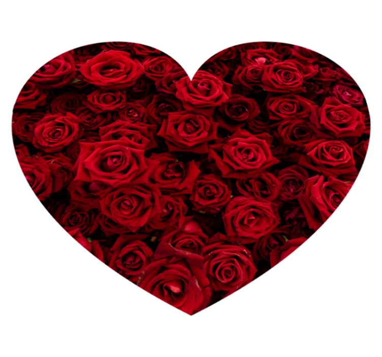 Tappeto vinile fiori romanticismo a forma di cuore - TenStickers