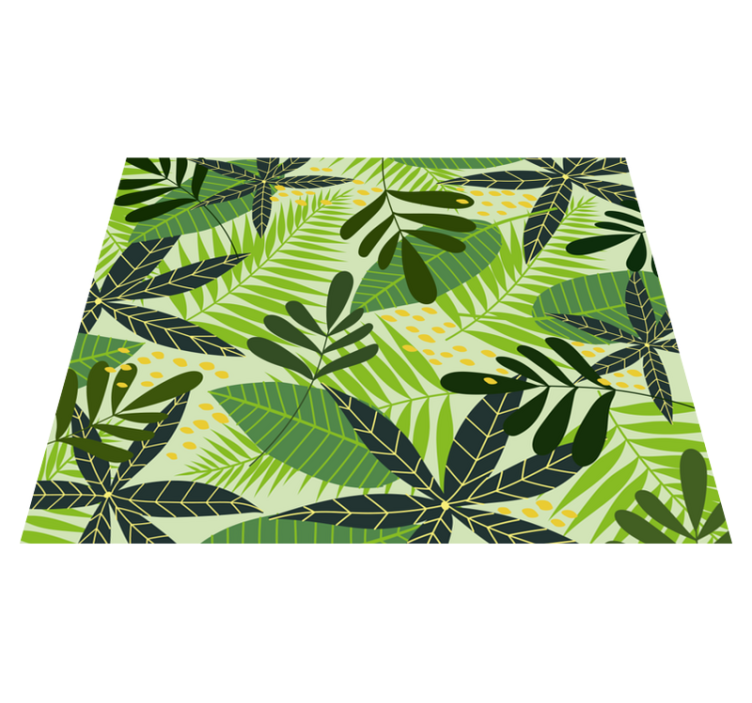 Tappeto vinile fiori botanica a foglia tropicale - TenStickers