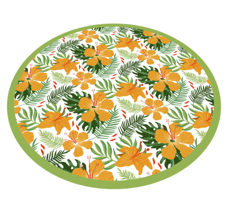 Tappeto vinile fiori armonia floreale tropicale - TenStickers