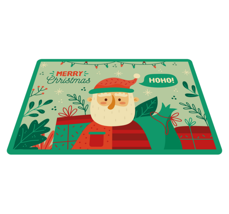 Tappeto vinile natale illustrazione di babbo natale - TenStickers