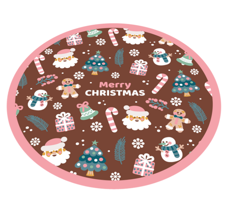 Tappeto Vinile Natale cerchio rotondo festivo - TenStickers