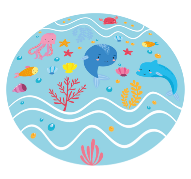 Tappeto vinile per bambini amici oceanici - TenStickers