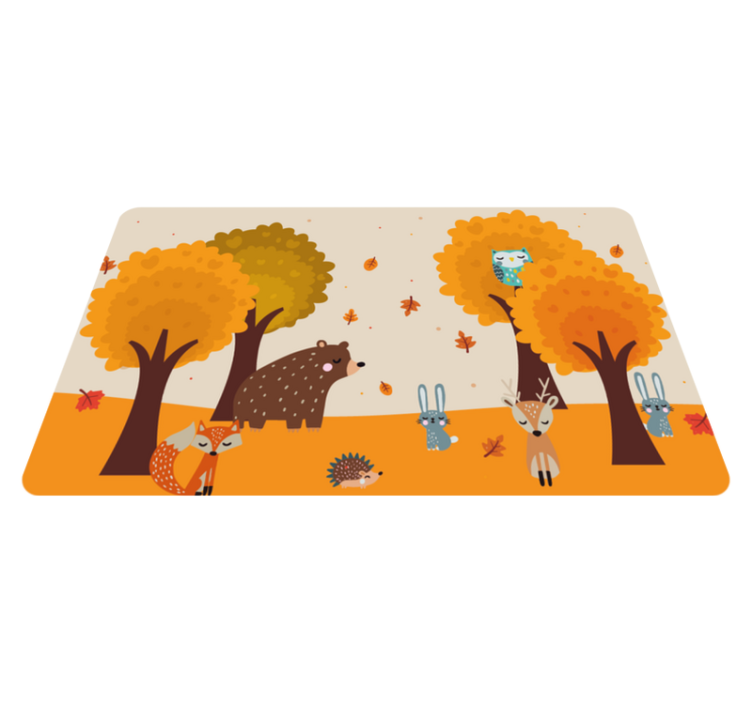 Tappeto vinile per bambini amici della foresta autunnale - TenStickers