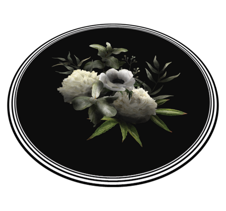Tappeto vinile fiori eleganza floreale monocromatica - TenStickers
