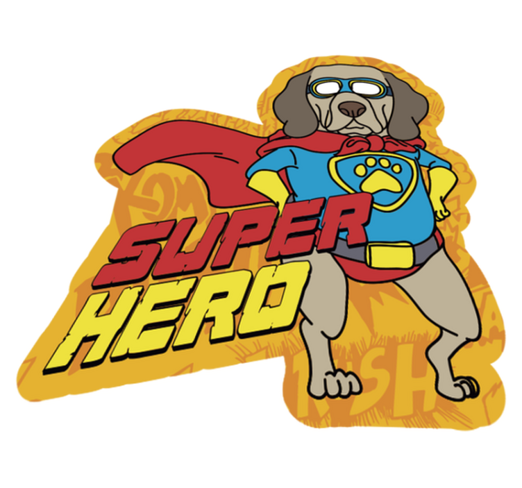 Tappeto vinile per bambini canino da supereroe - TenStickers