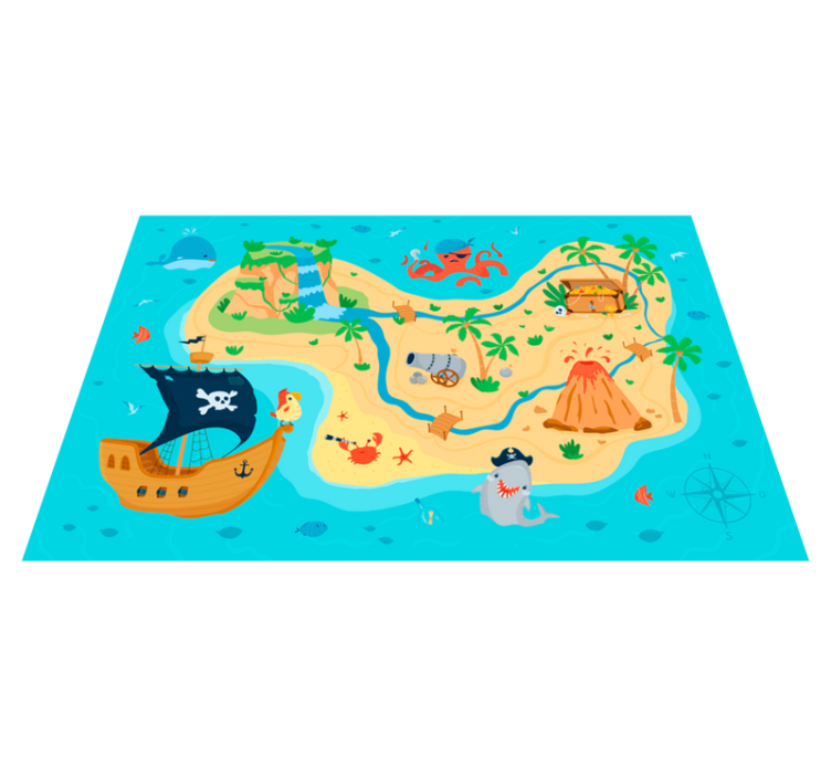 Tappeto vinile giochi mappa delle avventure dei pirati - TenStickers