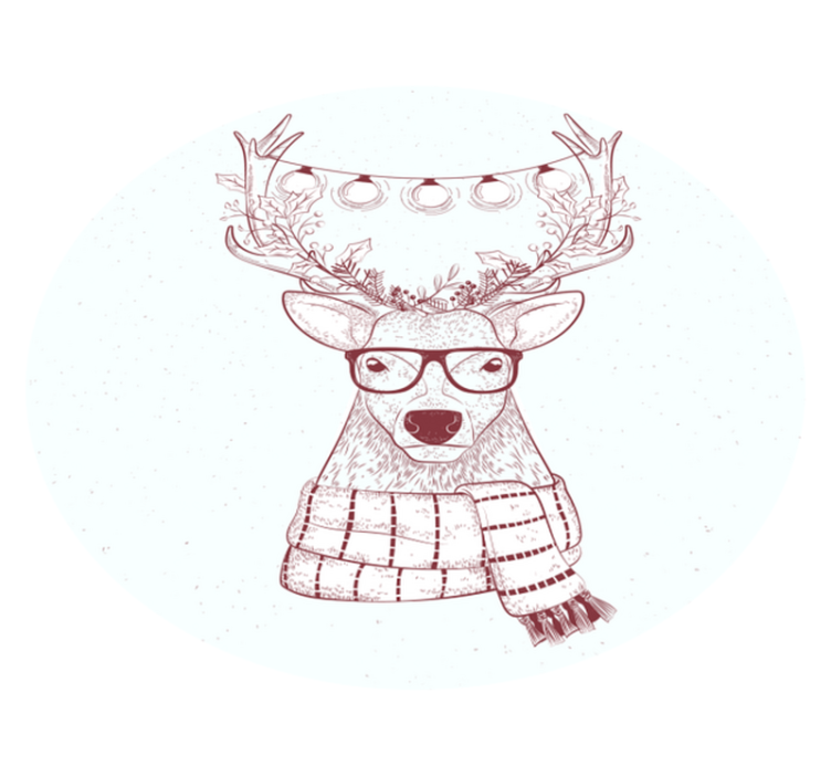 Tappeto Vinile Natale illustrazione festiva della renna - TenStickers