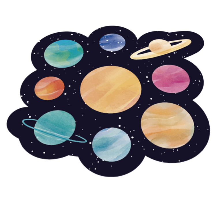 Tappeto vinile per bambini tema dello spazio planetario - TenStickers