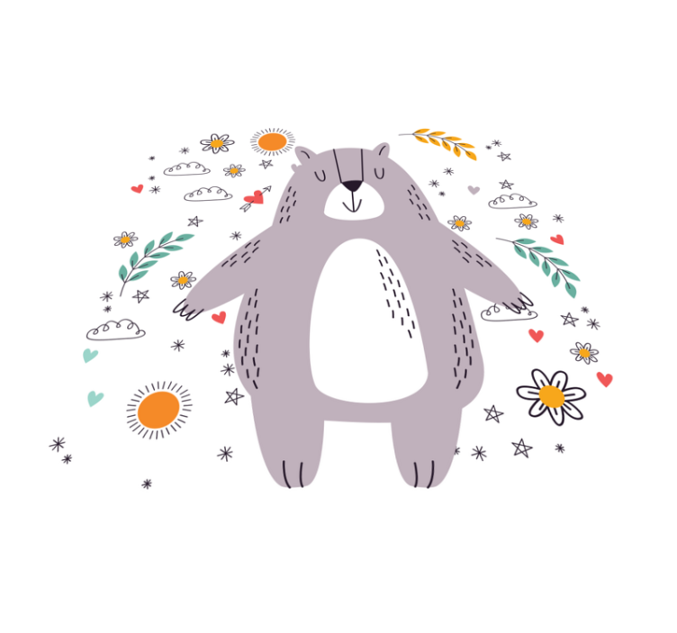 Tappeto vinile per bambini illustrazione di orso stravagante - TenStickers