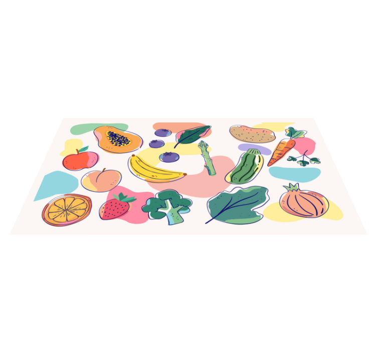 Tappeto pvc cucina illustrazione di frutta colorata - TenStickers