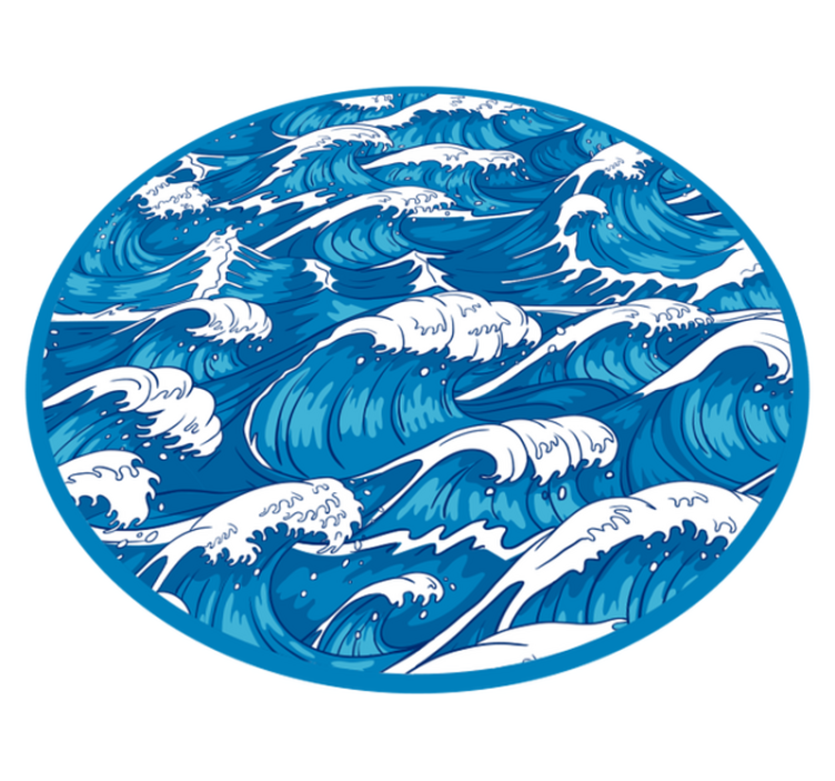 Tappeto vinile natura modello di onde oceaniche - TenStickers