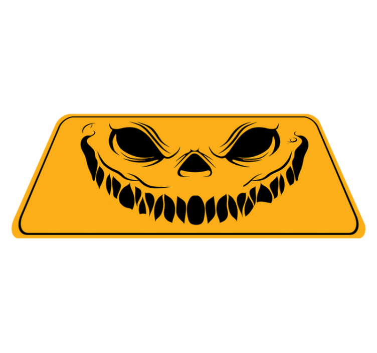 Tappeto vinile Halloween faccia sorridente e spettrale - TenStickers