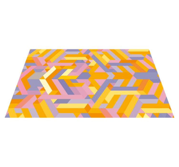 Tappeto vinile bagno sovrapposizione di motivi geometrici - TenStickers