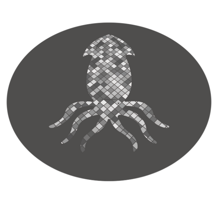 Tappeto vinile piastrelle sagoma di calamaro mosaico - TenStickers