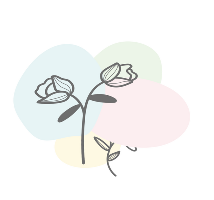 Tappeto vinile fiori tappeto a cuore floreale - TenStickers