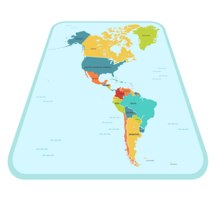 Tappeto vinile mappamondo mappa del mondo educativo - TenStickers