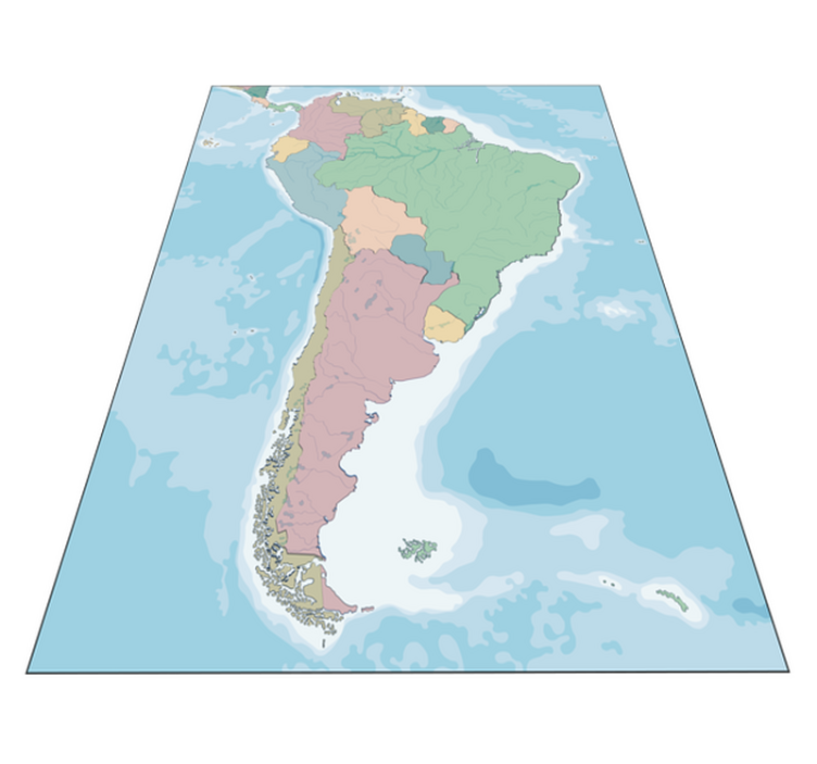 Tappeto vinile mappamondo illustrazione cartografica - TenStickers