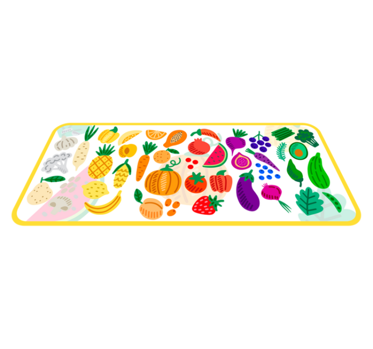 Tappeto vinile fiori modello di frutta colorata - TenStickers