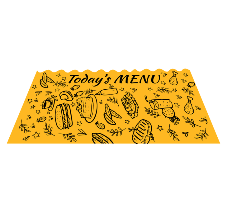 Tappeto vinile frase tema del menu di oggi - TenStickers