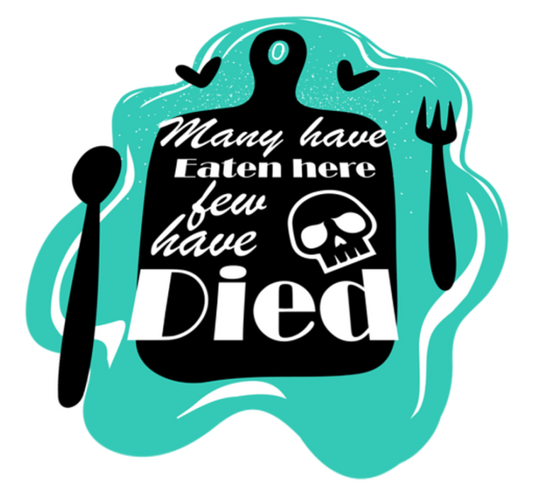 Tappeto vinile frase mangiato qui è morto - TenStickers