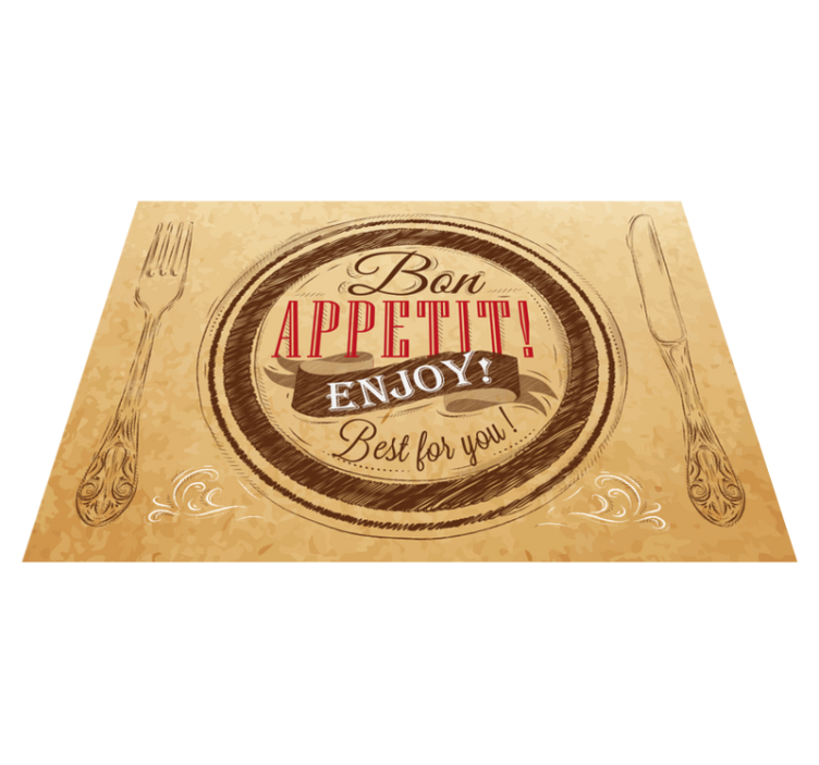 Tappeto vinile frase buon appetito e buon appetito - TenStickers