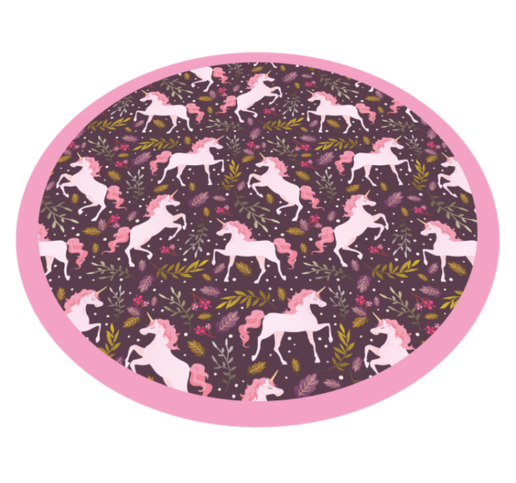 Tappeto vinile animali cerchio modello unicorno - TenStickers