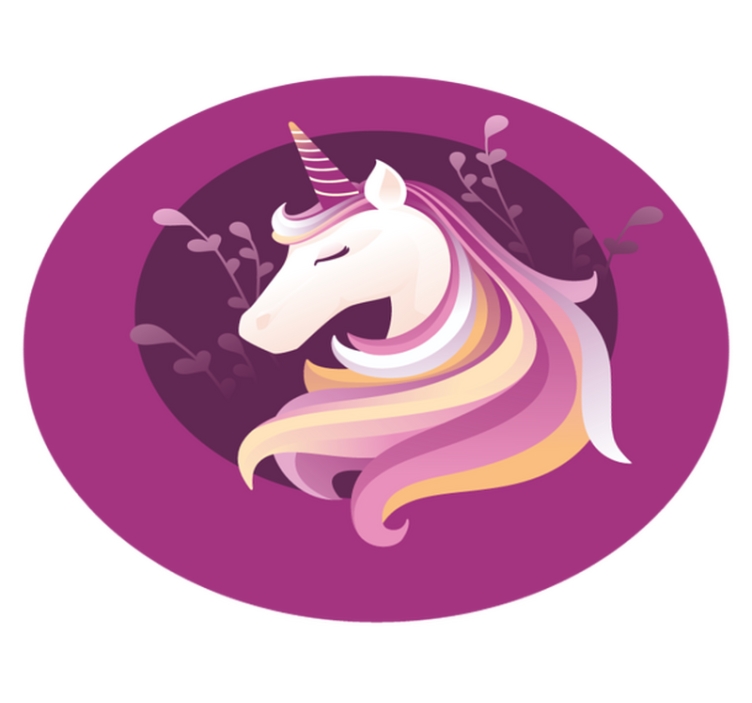 Tappeto vinile per bambini motivo circolare di unicorno - TenStickers