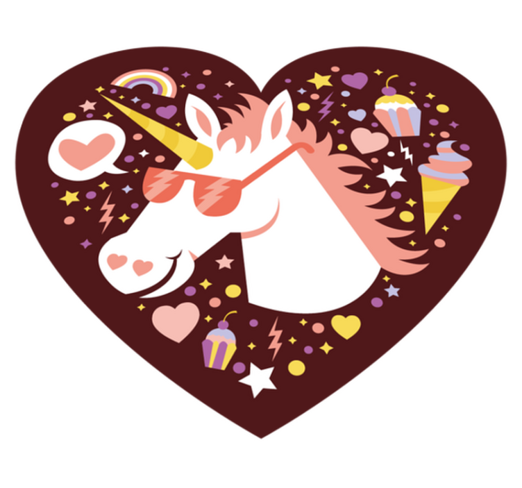 Tappeto vinile per bambini cuore di unicorno - TenStickers