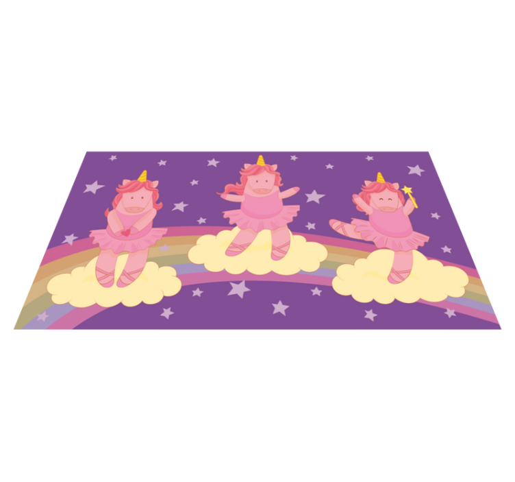 Tappeto vinile per bambini danza fantasy dell'unicorno - TenStickers