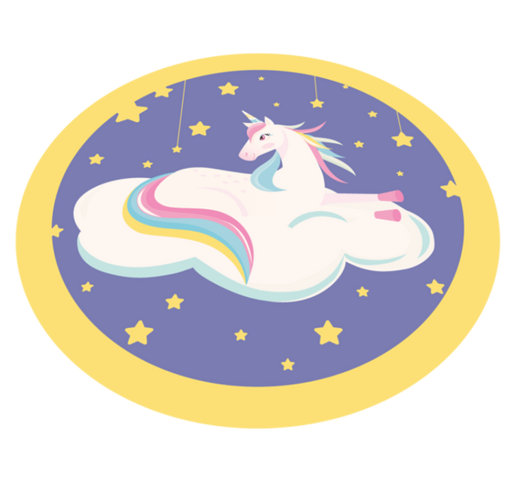 Tappeto vinile bebé cerchio dei sogni di unicorno - TenStickers