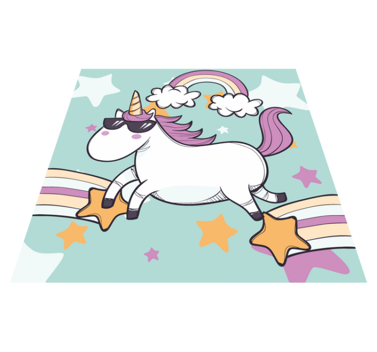 Tappeto vinile per bambini arcobaleno di unicorno - TenStickers