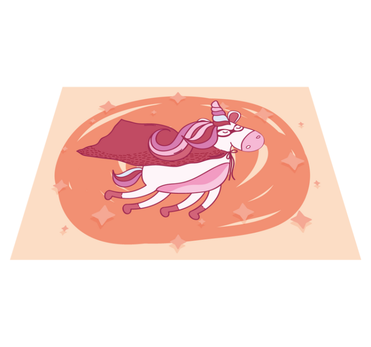 Tappeto vinile bebé unicorno supereroe - TenStickers