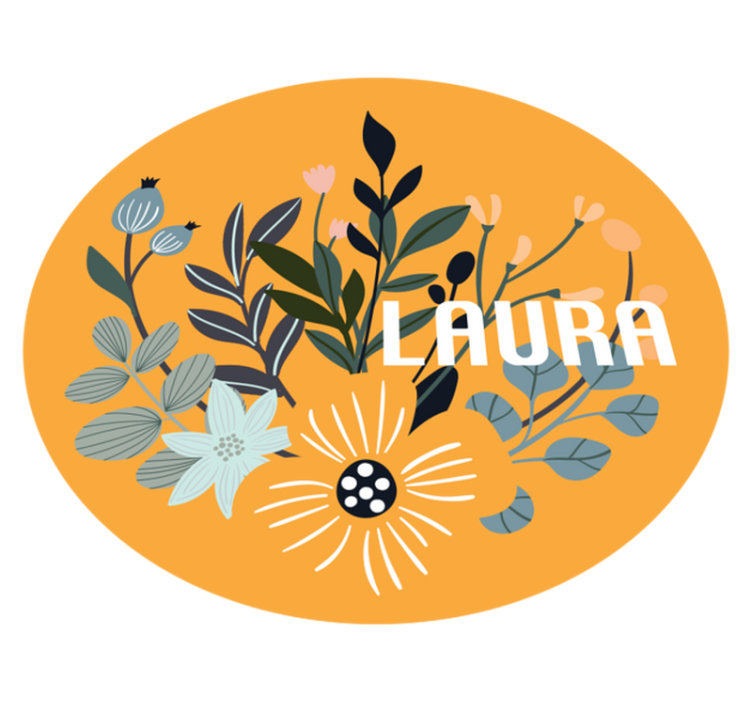 Tappeto vinile con nome emblema floreale personalizzato - TenStickers