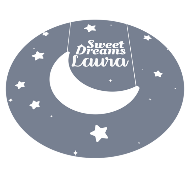 Tappeto vinile con nome design personalizzato della luna - TenStickers