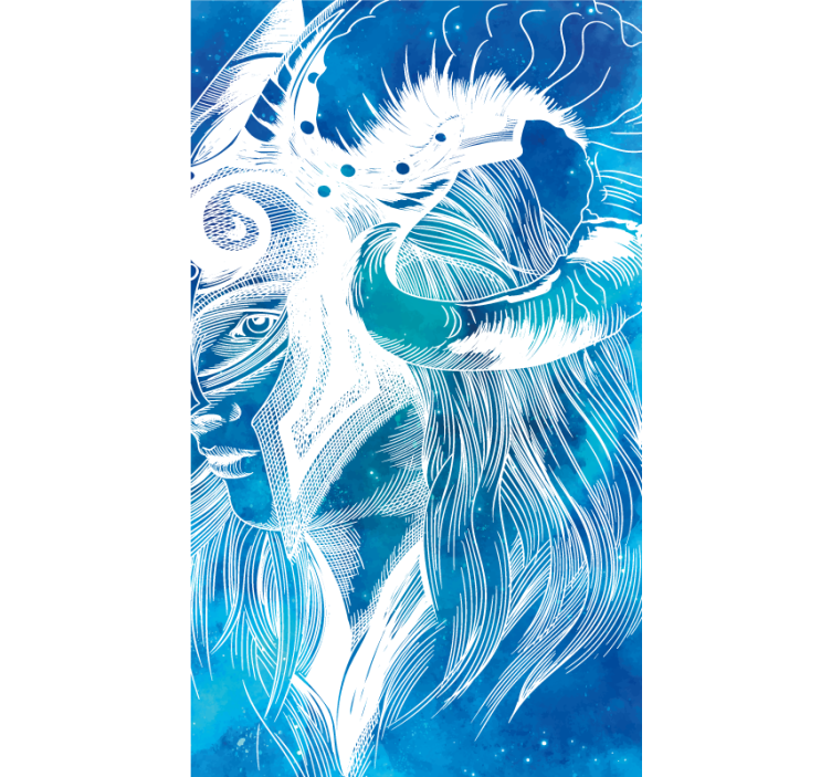 Tappeto vinile animali mitica illustrazione caprina - TenStickers