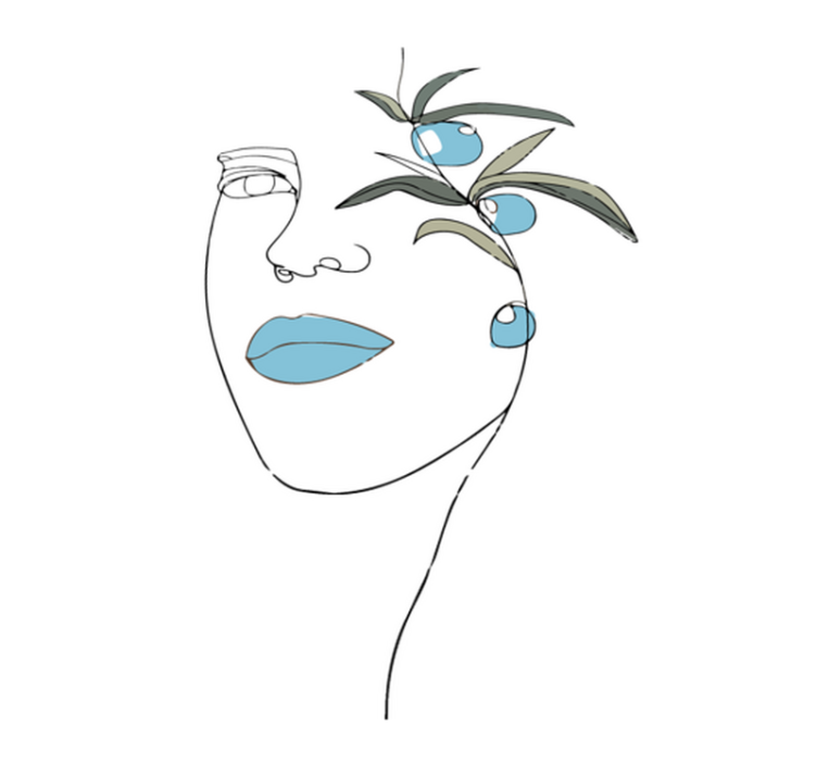 Tappeto vinile fiori arte linea floreale - TenStickers