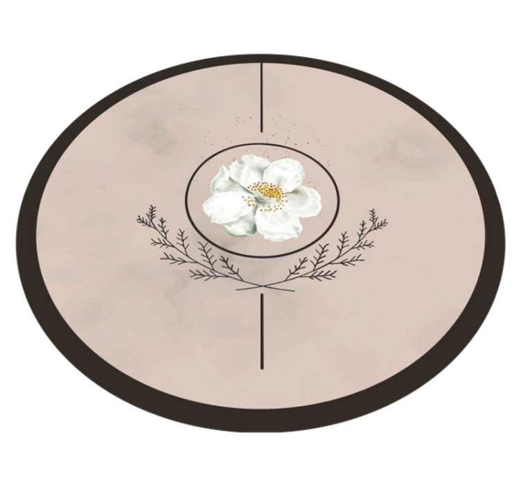 Tappeto vinile fiori emblema del cerchio floreale - TenStickers
