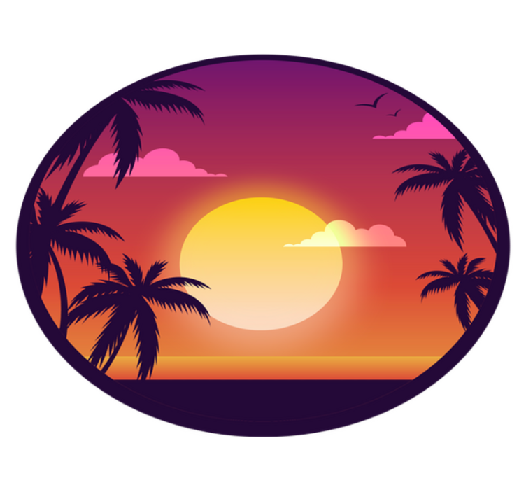 Tappeto vinile natura scenario del tramonto tropicale - TenStickers