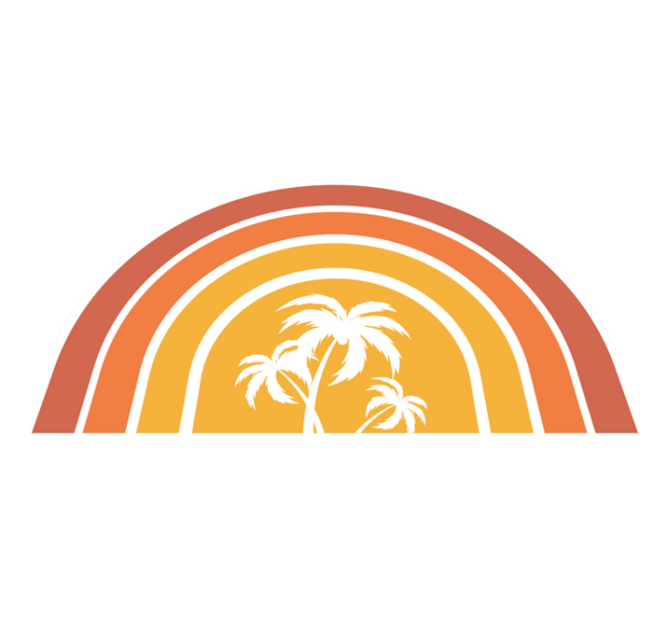 Tappeto vinile natura emblema del tramonto tropicale - TenStickers