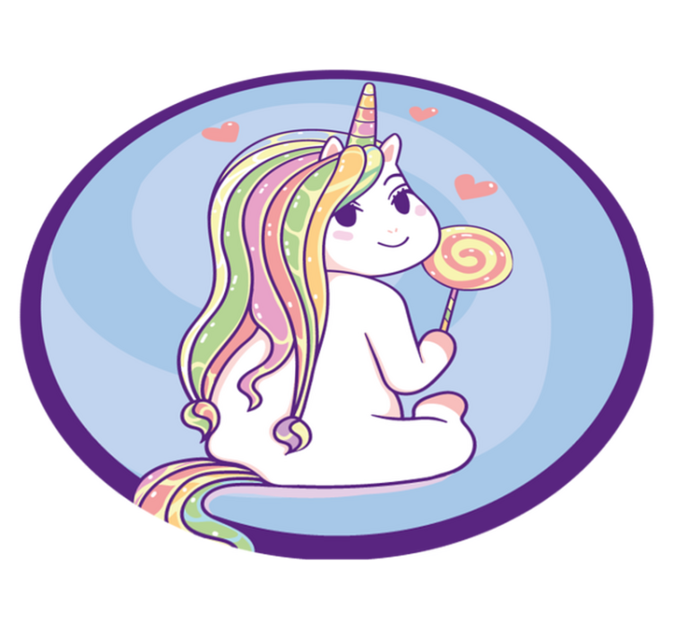 Tappeto vinile per bambini lecca lecca unicorno - TenStickers