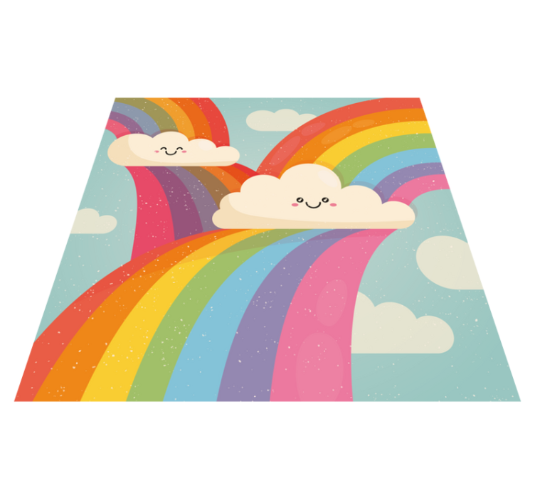 Tappeto vinile per bambini arte allegra dell'arcobaleno - TenStickers