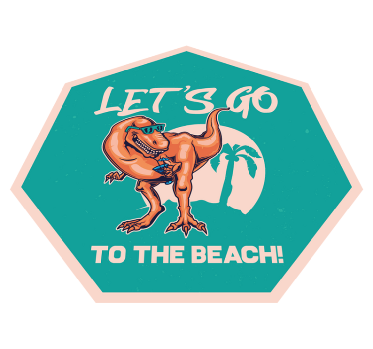 Tappeto vinile animali divertimento con dinosauri al mare - TenStickers