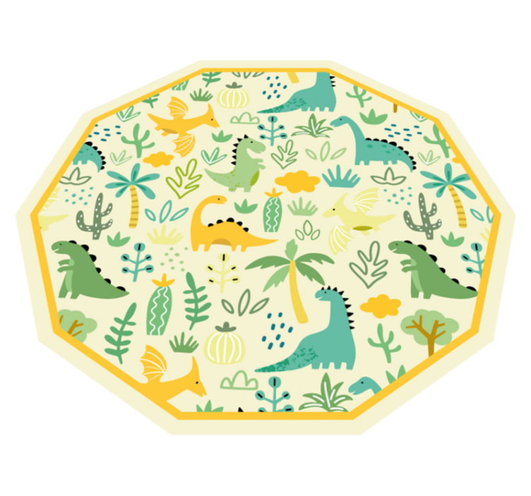 Tappeto vinile per bambini esagono di dinosauro - TenStickers