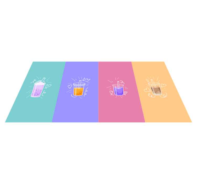 Tappeto vinile frase quadrati di doodle di bevande - TenStickers