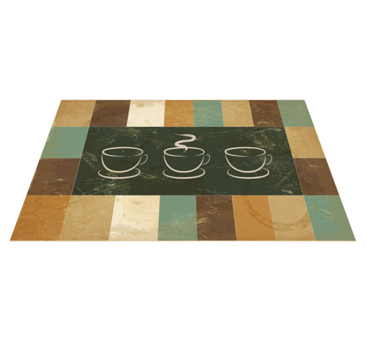 Tappeto pvc cucina tazze di caffè fumanti - TenStickers