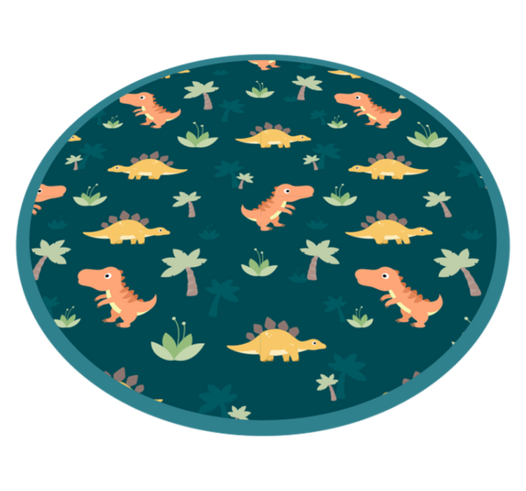 Tappeto vinile per bambini tondo di dinosauro - TenStickers