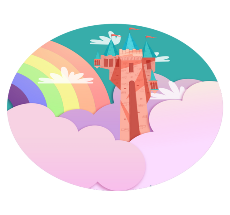 Tappeto vinile per bambini fantasia del castello - TenStickers
