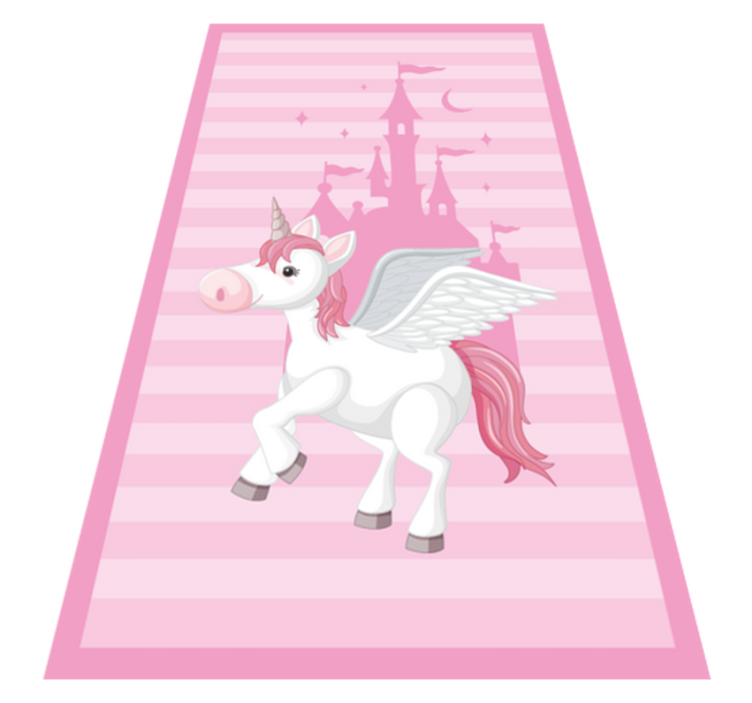 Tappeto vinile per bambini immagini castello unicorno - TenStickers
