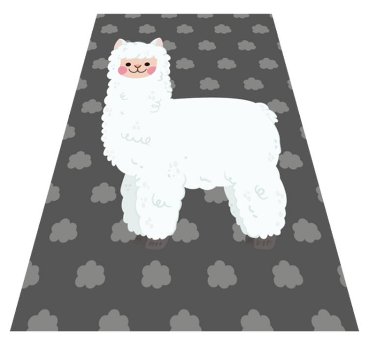 Tappeto vinile per bambini forma giocosa di alpaca - TenStickers