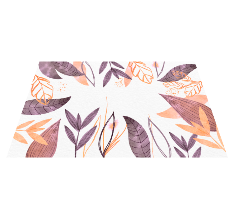 Tappeto vinile camera da letto eleganti motivi a foglia - TenStickers